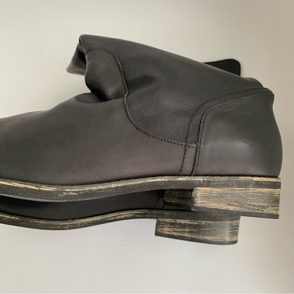 NWOB Charcoal Genuine Leather Riding Combat Flat Boots NYC Designers Handmade - Picture 16 of 16